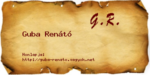 Guba Renátó névjegykártya